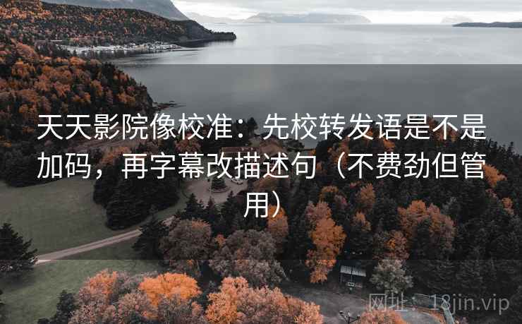 天天影院像校准：先校转发语是不是加码，再字幕改描述句（不费劲但管用）