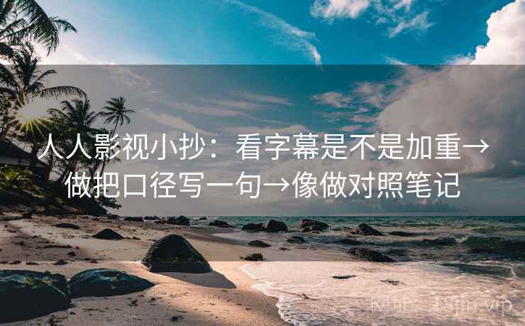 人人影视小抄：看字幕是不是加重→做把口径写一句→像做对照笔记